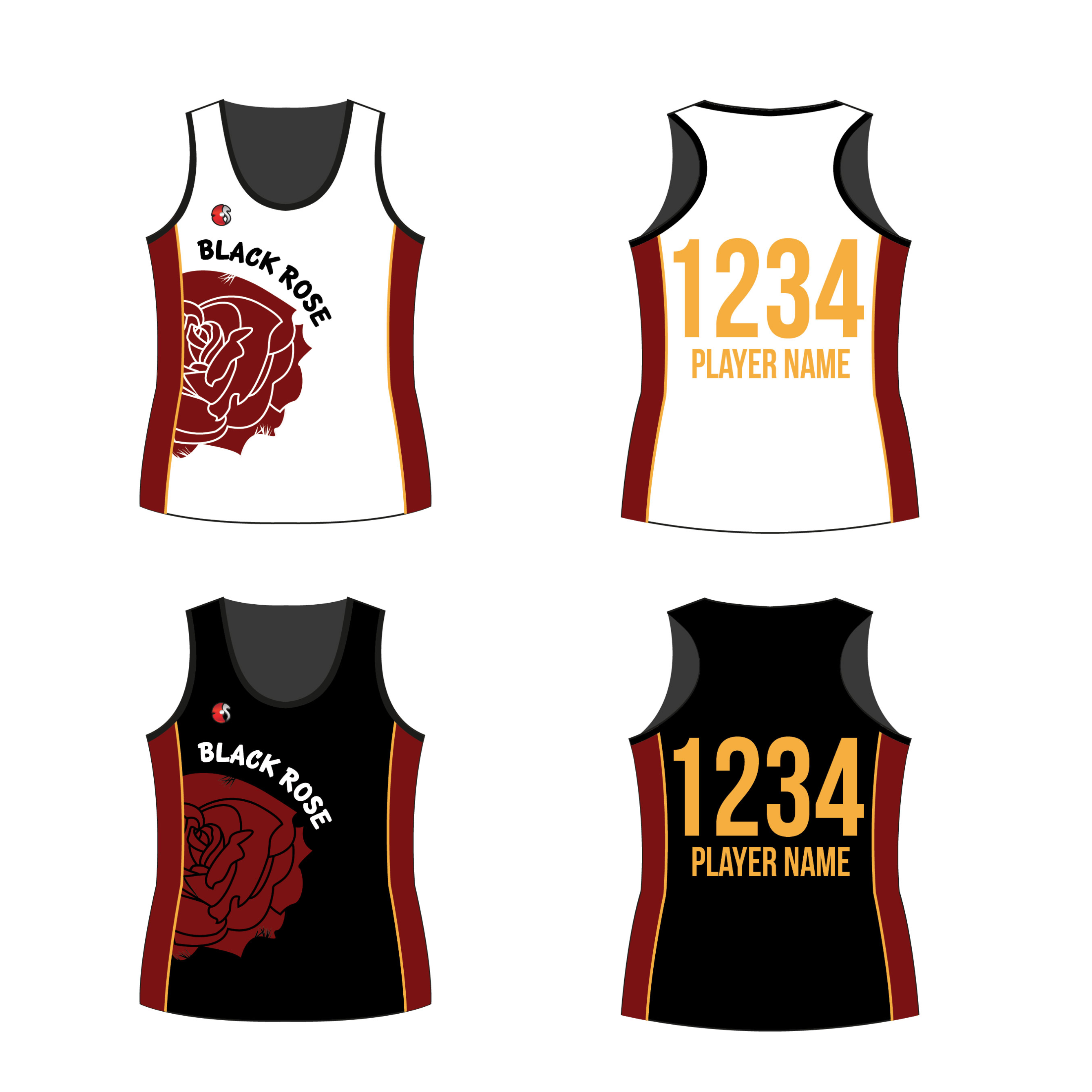 Black Rose - Tanktop Jersey